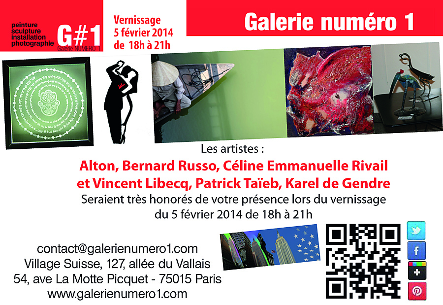 Vernissage 5 février à la Galerie Numéro 1