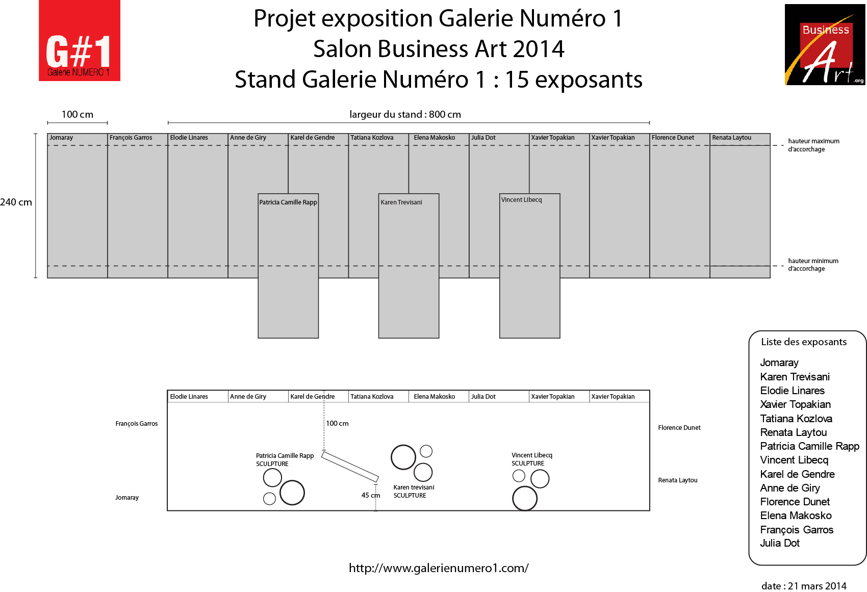 Stand Galerie numéro 1 au Salon Business Art 2014