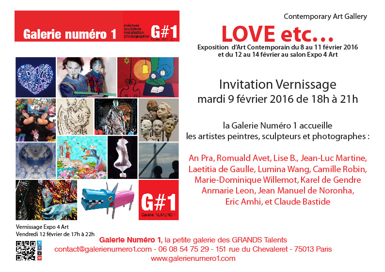 Jour J mardi 9 Vernissage Exposition LOVE etc…