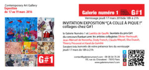 Flyer expo ça colle à pique 17 au 19 mars 2016 @galerienumero1